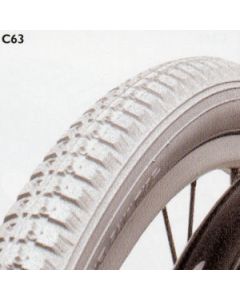 Cheng Shin - Pneumatic Grey Tyre (Block Pattern C63) - Size: 24 x 1⅜