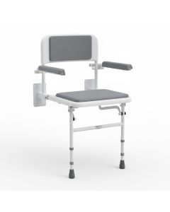 Padded Wall Mounted Shower Seat with Arms