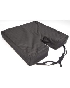 Aidapt Coccyx cut-out Convoluted Standard Foam Smooth Fabric Cover Pressure Relief Cushion - Black (17x17x3") 