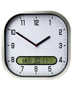 Clear Time Day Date Wall Clock