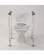 Floor Fixed Adjustable Toilet Surround - Padded Arms 1 from Mobility Smart