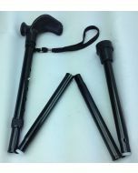 Folding Walking Stick Comfort/Ergonomic Left Handle - Black (33 - 37") 1 from Mobility Smart