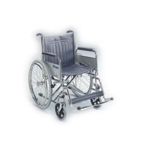 Extra Wide Heavy-Duty Self-Propelled Wheelchair With Detachable Armrests and Footrests