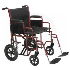 Bariatric Steel Transport Chair  **Only Available In Black**