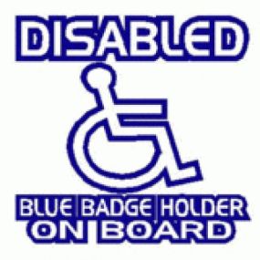 Disabled Blue Badge Holder On Board - Car Sticker 25