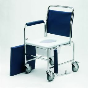 Height Adjustable Drop Arm Mobile Commode