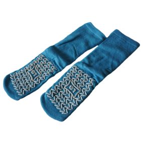 Blue Slipper Socks Large (Size 6.5 - 8.5)