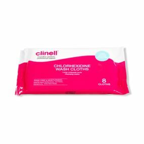 Clinell Chlorhexidine Wash Cloths - Pack of 8