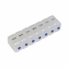 Deluxe Weekday Pill Dispenser with Push Button Release