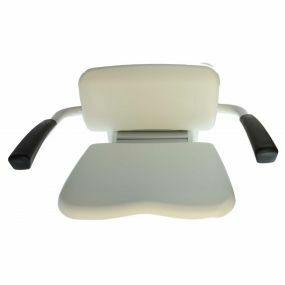 Futura Wall Mounted Shower Seat With Backrest & Armrests - Without Legs