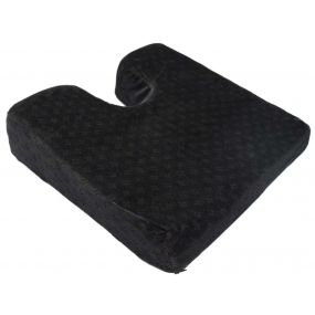 Simplantex Coccyx cut-out Memory Foam Velour Cover Wedge Cushion - Black (14x14x4
