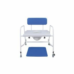 Bariatric Commode With Backrest (Two Castors Adjustable Height Detachable Arms)