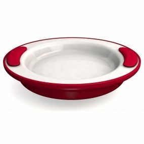 Ornamin Keep Warm Plate - 25.5cm - Red & White