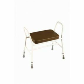 Bariatric Perching Stool (Tubular Arms in Brown)