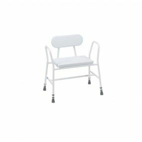 Bariatric Perching Stool (Tubular Arms & Back in White)