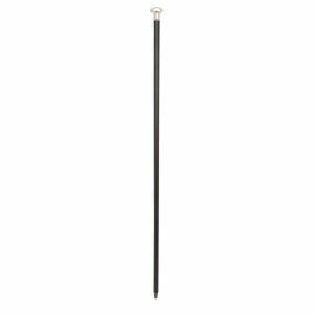 Wooden Walking Stick Silver Plated Knob Handle - Black (36
