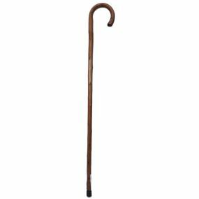 Wooden Walking Stick With Crook Handle - Chestnut