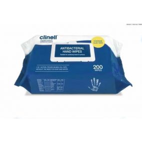 Clinell Antibacterial Hand Wipes - Pack of 200