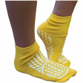 Double Sided Non Slip Patient Slipper Socks - Size 4-7 (Yellow)