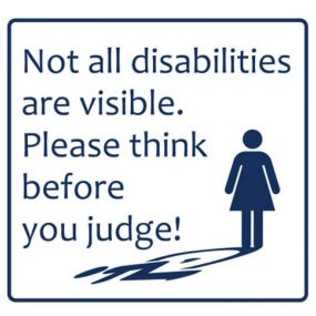 Car Sticker - Not all disabilities are visible. Please think before you judge!
