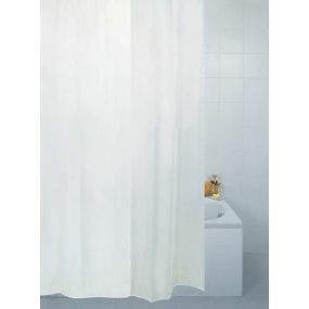 Professional Polyester Plain Shower Curtains - White (180x200cm)