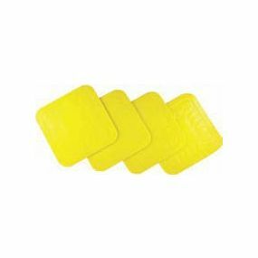 Tenura Anti Slip Silicone Rubber Square Coaster Yellow 90mm (Pack of 4)