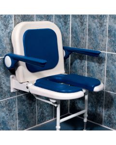 Deluxe Padded Wall Mounted Shower Seat - Horseshoe