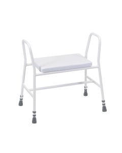 Bariatric Perching Stool (Tubular Arms in White)