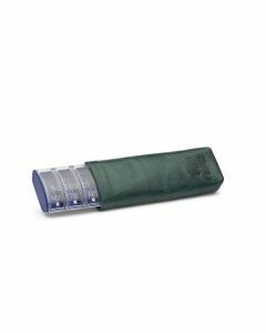 Blue Badge Everyday Pill Box With Lake Green Leather Sleeve