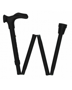 Comfort Grip Cane Adjustable, Folding - Black, Left Handed (33-37
