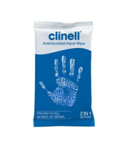 Single Clinell Antimicrobial Hand Wipe