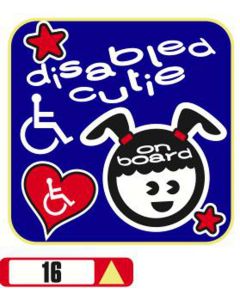 Sticker Haus Disabled Cutie on board (female) sticker no 16