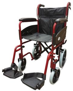 Folding Aluminium Transit Wheelchair with Attendant Handbrakes