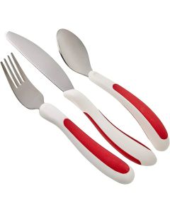 Kura Care Red & White Cutlery Set