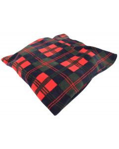 Harley Round cut-out Convoluted Fleece Cover Ring Cushion - Tartan (16x3