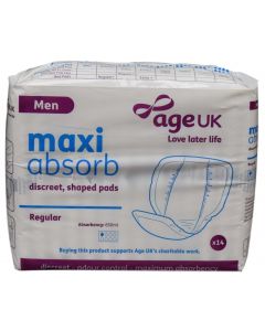Age UK Maxi Absorb Discreet Shaped Pad - Male (14PK)