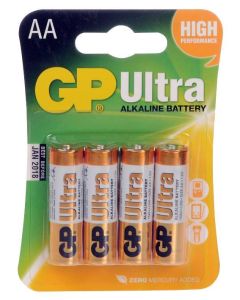 GP Ultra Alkaline Batteries - Type AA (PK4)