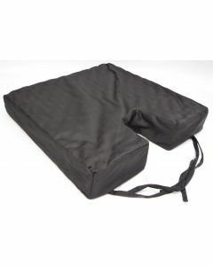 Aidapt Coccyx cut-out Convoluted Standard Foam Smooth Fabric Cover Pressure Relief Cushion - Black (17x17x3