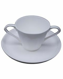 Two Handled Bone China Cup and Saucer