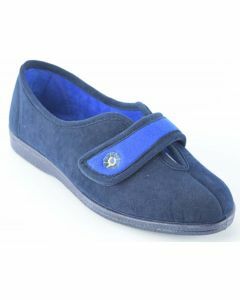 Amy - Wide Fitting Slippers  Size 3 (Navy)