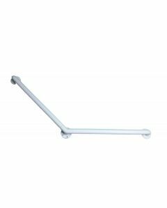 Deluxe Plastic Fluted Grab Rail (Angled 135°) (White) - 60x60cm