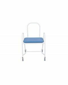 Bariatric Vinyl Perching Stool Featuring A Sloping Seat