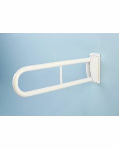 Double Arm Hinged Support Rail - White Stainless Steel (76cm)