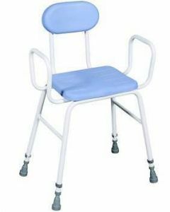 Deluxe Perching Stool - Adjustable Height (Tubular Arms and Padded Back)