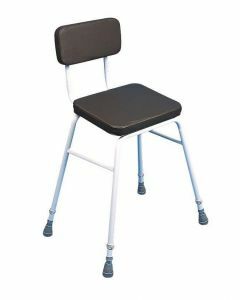 Perching Stool - Adjustable Height (Padded Back in Brown)