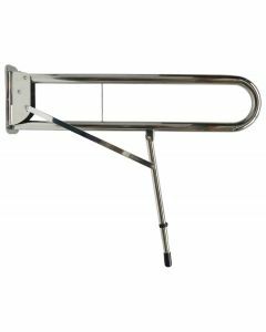Stainless Steel Drop Down Rail With Double Arm - & Leg - 89cm (Polished)
