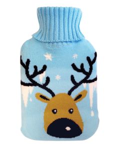 2 litre Hot water Bottle & Cover - Reindeer