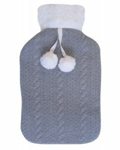 2 litre Hot water Bottle & Cover - Grey & White