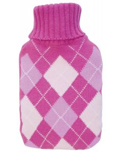 2 litre Hot water Bottle & Cover - Pink Diamond