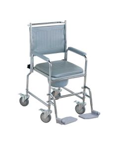 Height Adjustable Wheeled Commode With Footrests